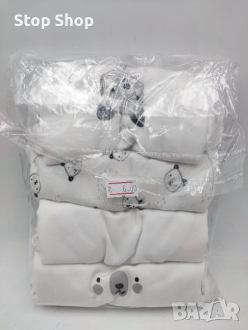 4 броя бебе боди органичен памук , снимка 2 - Бодита за бебе - 45419807