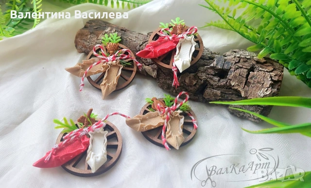 Ръчно изработени венци и магнити за 1 март, снимка 5 - Декорация за дома - 53461332