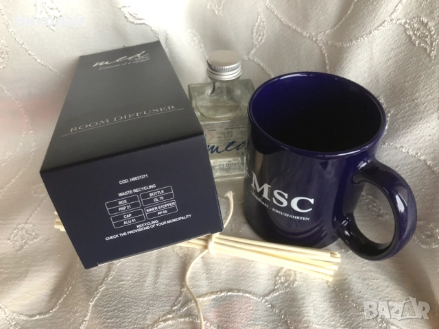 Луксозен ароматен дифузер / ароматизатор за стая MED MSC Essence of Voyage 100 ml + подарък чаша MSC, снимка 11 - Ароматизатори - 52029860