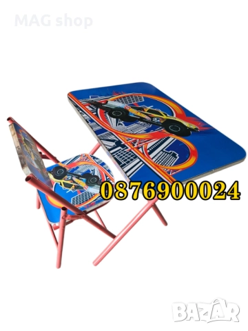 ПРОМО! Детска масичка със столче Спортна кола с писта Маса и стол