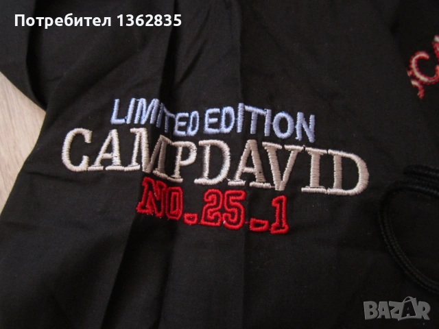 НОВА черна мъжка памучна риза CAMP DAVID размер XXL от Германия, снимка 8 - Ризи - 53193012