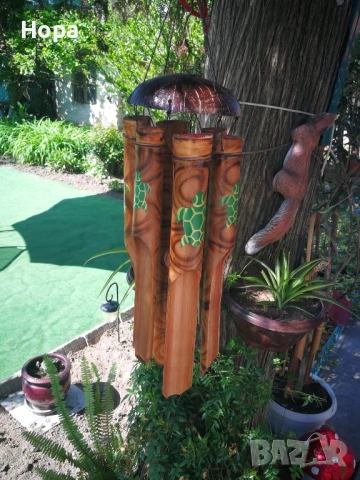 Вятърен звънец от дърво и бамбук Кокос , снимка 5 - Декорация за дома - 36766670