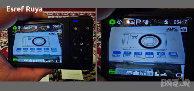 Цифров фотоапарат 4K 64MP 2.8-инчов екран автофокус, 1 батерия 1200 mAh карта 32GB 16X Зоом, снимка 7 - Фотоапарати - 53251910