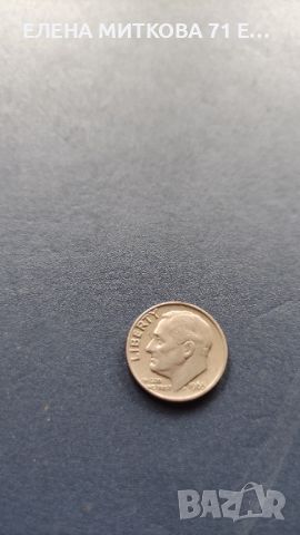 Монета от 1 дайм САЩ 1965 г, снимка 2 - Нумизматика и бонистика - 45651910