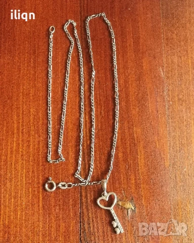 Сребърен синджир с висулка. 925 Проба. 52см. Цена 26,99лв. За Севлиево безплатна доставка., снимка 2 - Колиета, медальони, синджири - 51367308