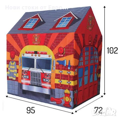  Палатка за игра  Пожарна станция 95x75x102cm (8722, снимка 2 - Мебели за детската стая - 46462859