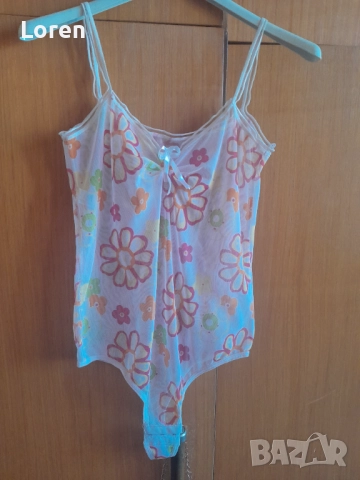 Ново!Бяло боди прашка с цветя, снимка 2 - Бельо - 51527819