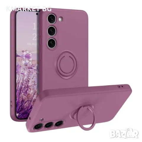 Силиконов кейс и Протектор bSmart Finger Grip, За Samsung Galaxy A36, Лилав, снимка 1