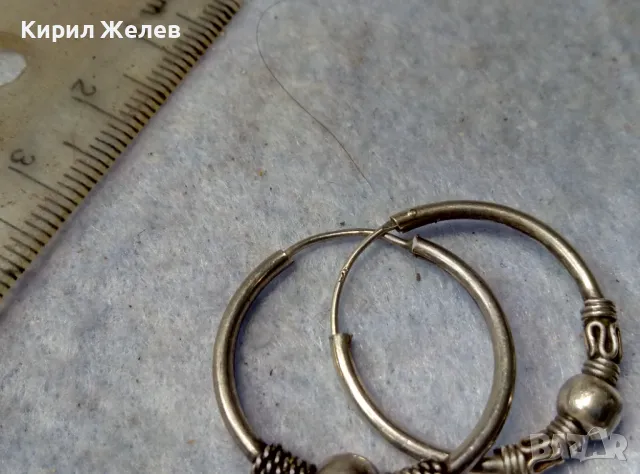 ДВЕ РЕТРО АРТ СТИЛ СРЕБЪРНИ ОБЕЦИ СРЕБРО 925 МАЙСТОРСКИ РЪЧНО ИЗРАБОТЕНИ 27352, снимка 4 - Обеци - 49757739