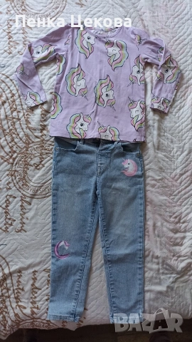 Комплект дънки и блузка 4-5 години