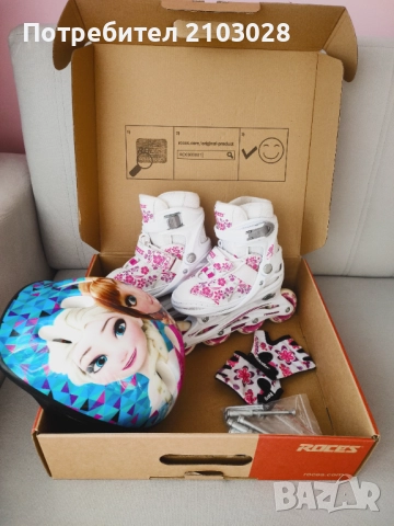 Детски Регулируеми ролери Roces Compy White (30-33) - Бял, снимка 7 - Детски велосипеди, триколки и коли - 52126182