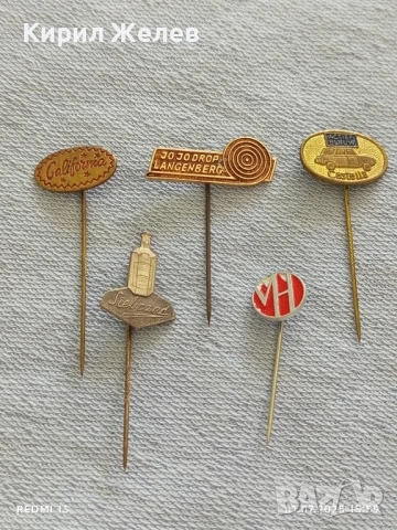 Пет значки стари редки CASTELLA, CALIFORNIA,JO JO DROP за КОЛЕКЦИЯ 25982