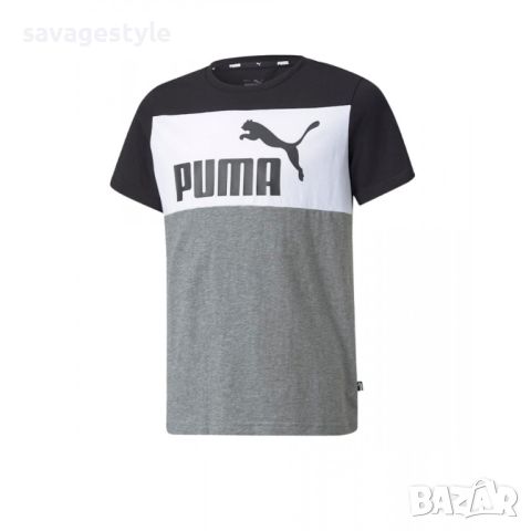 PUMA Essentials+ Colorblock Tee Grey/White, снимка 1 - Детски тениски и потници - 46746185