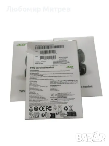 Безжични слушалки ACER TWS Wireless headset НОВИ!, снимка 4 - Безжични слушалки - 50423059