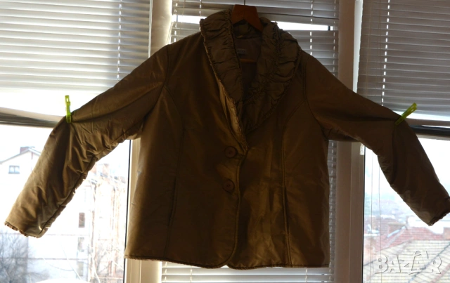 🧥 Дамско есенно-зимно шушляково яке, цвят старо злато, oversize 4XL–5XL, снимка 3 - Якета - 43618144