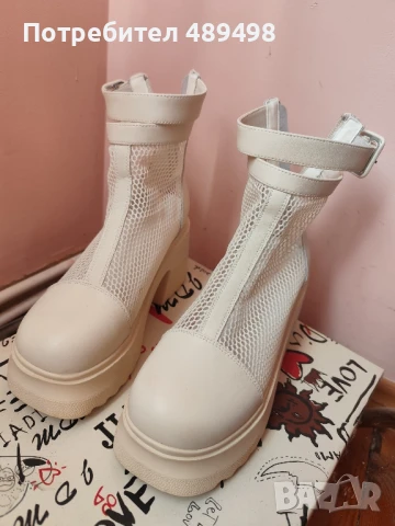 Летни боти естествена кожа , снимка 3 - Дамски боти - 51361777