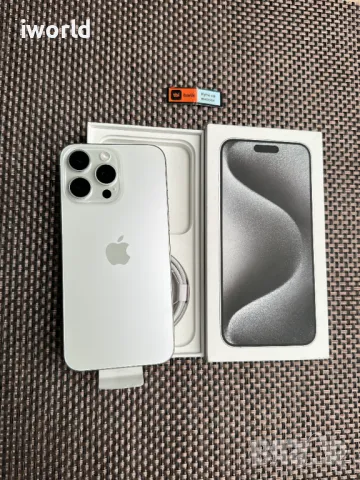 НОВ❗️ ГАРАНЦИЯ❗️ iPhone 15 Pro Max ❗️ Лизинг от 80лв/м ❗️ White Titanium / 256Gb, снимка 1