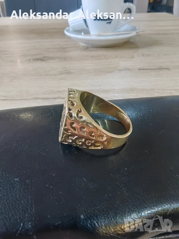 Мъжки златен пръстен, снимка 4 - Пръстени - 52670252