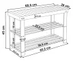4410 Бамбукова пейка с рафтове за обувки  светло дърво, снимка 3