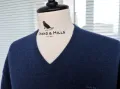 GANT V-Neck Blue Fine Lambswool - прекрасен мъжки пуловер размер 2XL , снимка 4