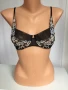 75 D / Д Malizia by La Perla Луксозен Сутиен Малиция от Ла Перла Прозрачен Цветя Бродерия Син Черен, снимка 4