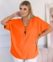 Дамска блуза с цип на деколтето и къси ръкави 9740, снимка 8