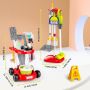 deAO Детски комплект инструменти за почистване на домакинството с колички, ролева игра за деца 3+ г., снимка 6