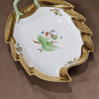 Herend Hungary Porcelain leaf dish Херенд Унгария Порцелан листо чиния, снимка 2 - Други ценни предмети - 44963213