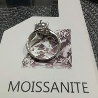 Сребърен пръстен с мойсанит диамант 2 карата (сертификат), снимка 8 - Пръстени - 45293713