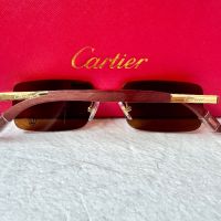 Cartier висок клас мъжки слънчеви очила с дървени дръжки, снимка 11 - Слънчеви и диоптрични очила - 45870838