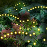 AONESY соларни светлини за декорация на градина, 4 пакета от 32 светодиода, водоустойчиви,топло бяло, снимка 6 - Соларни лампи - 45542100