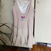 Сатенена рокля с презрамки цвят капучино Мяка L, снимка 4 - Рокли - 45304745