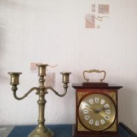 Стари настолни часовници, дървени масивни, електромеханични., снимка 3 - Антикварни и старинни предмети - 40696059