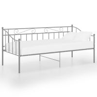 vidaXL Рамка за легло, разтегателен диван, сива, метал, 90x200 см(SKU:324775, снимка 1 - Спални и легла - 45700266
