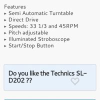 TECHNICS - SL -D202 Direct Drive Automatic Turntable Sistem, снимка 13 - Грамофони - 45158222