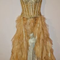 Златна бална рокля , снимка 6 - Рокли - 45325828