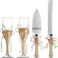 NUPTIO Сватбен подарък - чаши за шампанско, ножове за торта, персонализирана подаръчна кутия, снимка 1 - Подаръци за сватба - 45384901