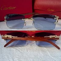 Cartier висок клас слънчеви очила Мъжки Дамски слънчеви с дървени дръжки, снимка 7 - Слънчеви и диоптрични очила - 45584792