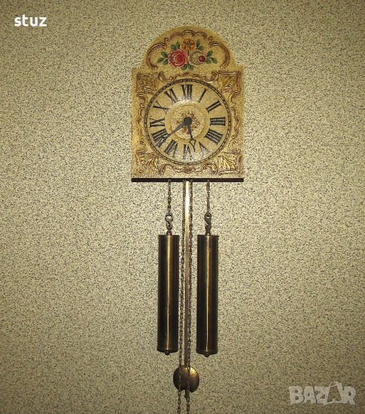 Немски стенен механичен часовник с махало и биене, снимка 1