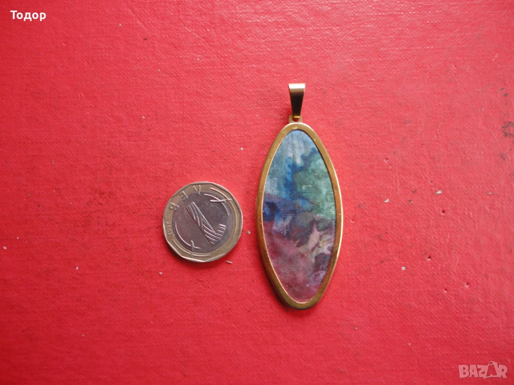 Позлатено колие медальон 3, снимка 1