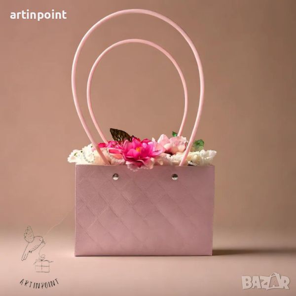 Луксозна Розова Чанта със Цветя 🌸, снимка 1
