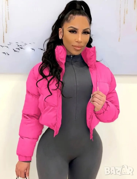 💖 Зимно Дамско Леко Розово Късо Яке –стилно и комфортно | STBoutique, снимка 1