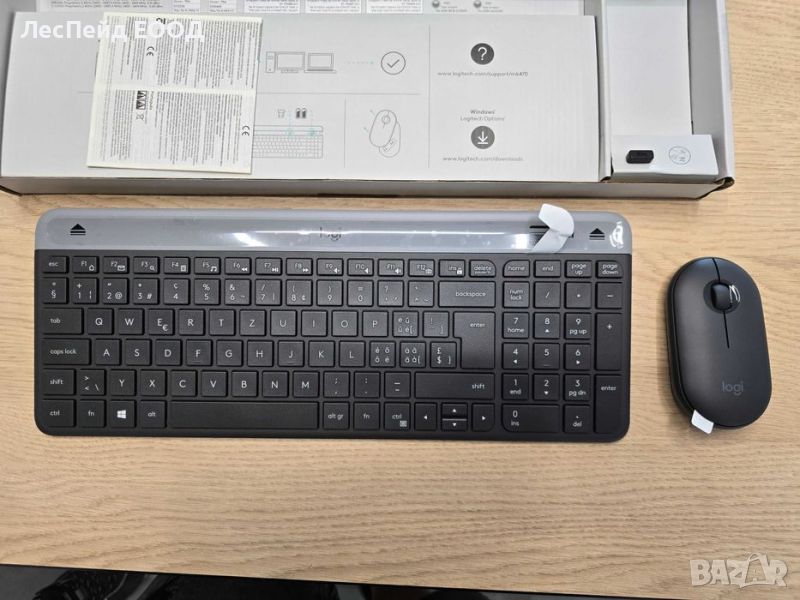 Комплект Безжични Клавиатура + Мишка Logitech MK470, Slim QWERTZ (НЕМСКА), снимка 1