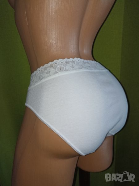 Naturaline M - Бели памучни бикини с дантела на талията , снимка 1