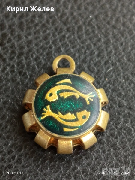 ВИНТИДЖ МЕДАЛЬОН С ЗОДИАКАЛЕН ЗНАК РИБИ НА ДЖИЙН ДИКСЪН 17443, снимка 1