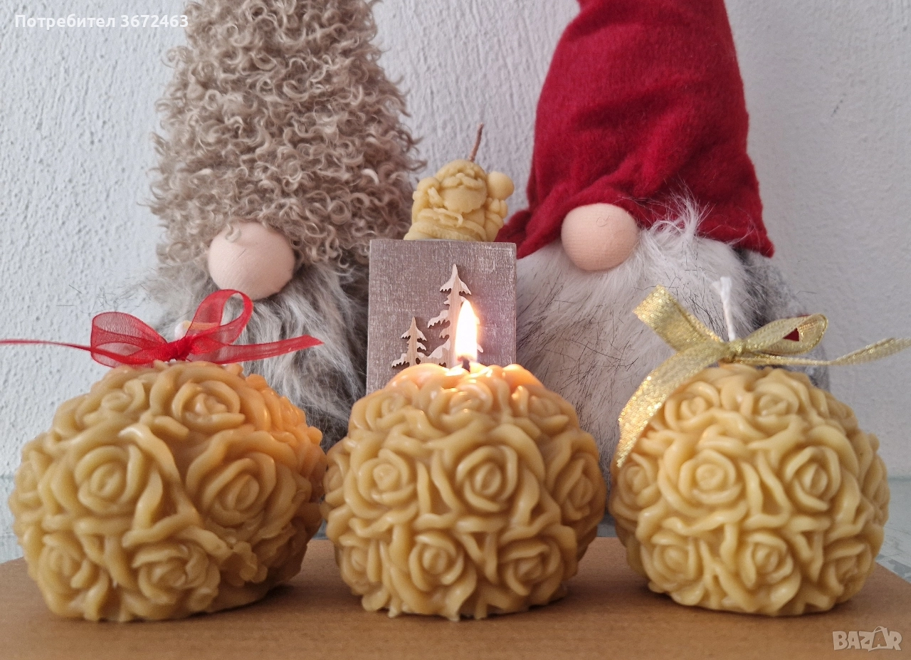 свещи от чисто пчелен восък, снимка 1