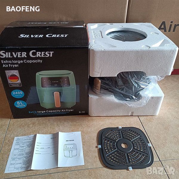 !!! Нови Промо -70лв 8 литра, 2400W Air Fryer фритюрник Silver Crest S 18, 8 литра, 2400 W, 99 лв, снимка 1