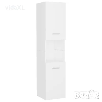 vidaXL Шкаф за баня, бял, 30x30x130 см, инженерно дърво（SKU:804997）, снимка 1