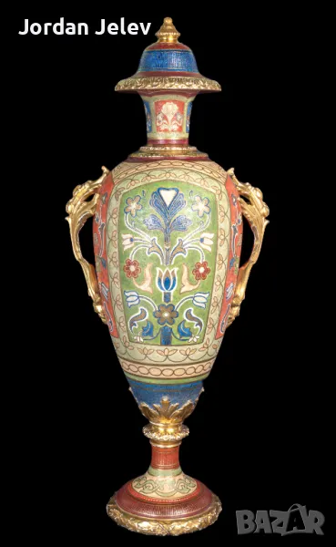 Рядка 100 годишна ваза от Franz Anton Mehlem- Royal Bonn., снимка 1