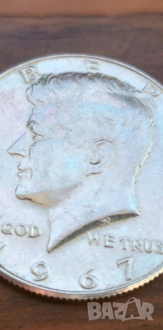 Сребърна Монета Половин Долар Кенеди 1967г, снимка 3 - Нумизматика и бонистика - 53687622